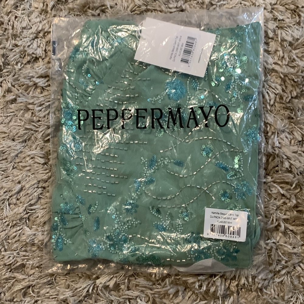 Peppermayo Kamilla Sequin Cami Top - Mint - Picture 6 of 8